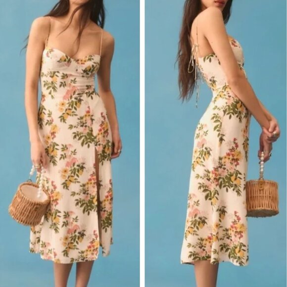 RARE Reformation Juliette Midi Dress Sz6 Milo Floral Cocktail Party